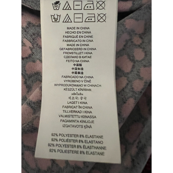 Michael Kors Top Womens Size L Red Animal Print Long Sleeve Pullover Keyhole - Picture 7 of 8